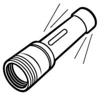 Minimalist One Line Drawing of a Flashlight Illuminating the Darkness vector