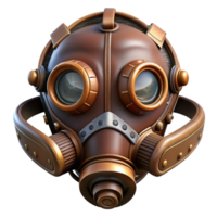 wonderful modern A steampunk gas mask, intricate filters and valves, leather straps, dimly lit, post-apocalyptic style authentic png