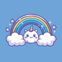 Vibrant and Magical Rainbow on a Solid White Background vector