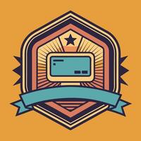 Vintage Badge Logo Graphic with Screen Printing Element vector