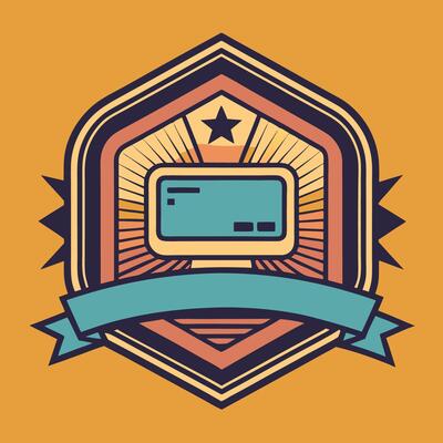 Vintage Badge Logo Graphic with Screen Printing Element