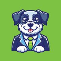 Illustration of Mr Puppy Mascot in a Cartoon Style vector