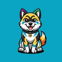 Gradient Colored Shiba Inu Illustration in Vibrant Hues vector
