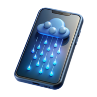 dramatic contemporary A cracked smartphone screen displaying a binary code rainfall, illuminated by a dim, backlight bleed genuine png