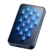 impressive classic A cracked smartphone screen displaying a binary code rainfall, illuminated by a dim, backlight bleed genuine png
