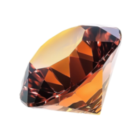 Faceted Amber Gemstone Ring on Transparent Background png