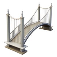 Elegant White Pedestrian Bridge 3D Model Render Architectural Design png