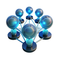extraordinary modern A group of interconnected, glowing data nodes forming a human silhouette, illuminated by pulsating data streams premium png