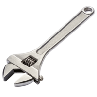 A highquality image of a silver adjustable wrench on a black background png