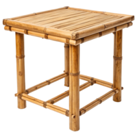Beautiful Handcrafted Bamboo Side Table with Square Top and Sturdy Construction png