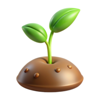 elegant artistic A sprouting seed pushing through the soil, close-up, soft natural light, realistic style authentic png