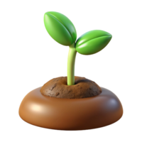 serene artistic A sprouting seed pushing through the soil, close-up, soft natural light, realistic style exclusive png