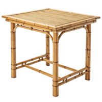 Elegant Bamboo Coffee Table with Rectangular Top and Intricate Design png