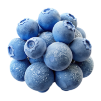 vibrant abstract A cluster of ripe blueberries covered in frost, macro photography, cool blue lighting high resolution png