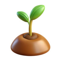 dramatic creative A sprouting seed pushing through the soil, close-up, soft natural light, realistic style premium png