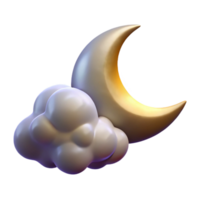 beautiful modern A crescent moon partially obscured by wispy clouds, nighttime photography, ethereal lighting professional png