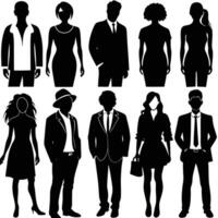 Isolated Silhouettes of a Diverse Group of Individuals vector