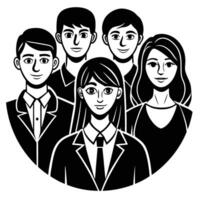 Diverse Crowd of FlatStyle People on a White Background Illustration vector