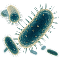 Microscopic View of RodShaped Bacteria with Flagella A Detailed Look at Bacterial Morphology and Structure png