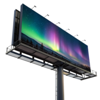 Stunning Aurora Borealis Display on a Giant Billboard Advertisement png