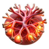 magnificent classic A network of pulsating, bioluminescent veins and arteries, with a warm, organic glow, in a biological, anatomical style exclusive png