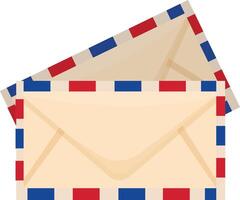 Airmail Envelope with Red and Blue Border vector