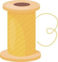 Yellow Thread Spool for Stitching vector