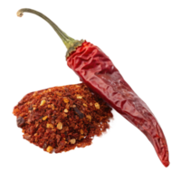 Dried Red Chili Pepper with Ground Chili Flakes and Spices png