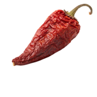 A Single Dried Red Chili Pepper Isolated on Black Background png