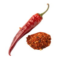 Fresh Red Chili Pepper and its Spicy Ground Powder Blend A Culinary Delight png