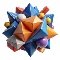 vibrant minimalist A dynamic composition of fragmented, geometric shapes, with bold, contrasting colors and sharp edges, in a cubist, abstract style premium png