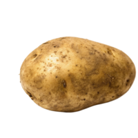 A Single Russet Potato Isolated on a Black Background A Detailed Close Up Image of a Brown and Beige Potato png