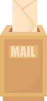 Vertical Parcel Box with Mail Stamp vector