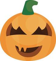 Laughing Jack O' Lantern with Curved Smile vector