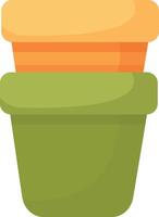 Stackable Plant Pots for Garden Use vector