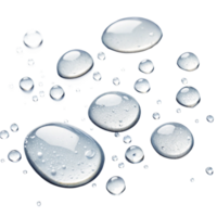 A Collection of Water Droplets on a Black Background, Showing Various Sizes and Shapes of Clear Liquid png