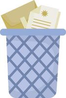 Paper Bin with Crumpled Sheets vector