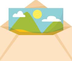 Scenic Postcard with Sky and Hills vector