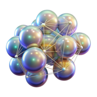 vibrant modern A cluster of floating, iridescent orbs, connected by thin, glowing lines, illuminated by a soft, ethereal light authentic png