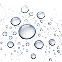 Abstract background of water droplets on a dark surface with varying sizes and reflections png