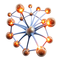 magnificent vintage A network of interconnected, glowing neurons firing electrical signals, in a biological, neurological style genuine png