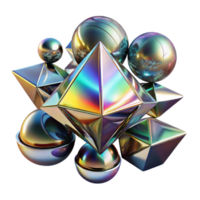 dramatic contemporary A dynamic composition of fragmented, mirrored surfaces reflecting distorted, abstract images, with a dazzling, prismatic light high resolution png