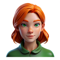 wonderful creative Portrait of a young woman with fiery red hair, freckles, and piercing green eyes, lit by a soft Rembrandt light, painted in the style of John Singer Sargent original png