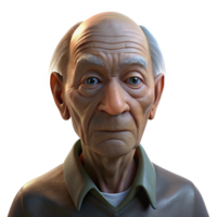 impressive minimalist Portrait of an elderly man with deep wrinkles and a weathered face, illuminated by a single, harsh spotlight from above, in a gritty, photorealistic style 4K png