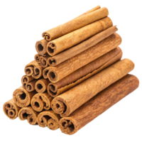 Aromatic Cinnamon Sticks Stacked in a Pyramid Shape for Cooking and Baking png