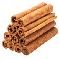 Aromatic Cinnamon Sticks Stacked in a Triangular Pile png