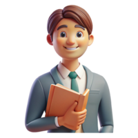 serene classic Portrait of a teacher with a kind face and wise eyes, holding a book, illuminated by the soft light of a classroom window, in a warm, nostalgic style high quality png