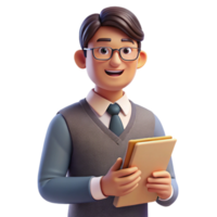 impressive rustic Portrait of a teacher with a kind face and wise eyes, holding a book, illuminated by the soft light of a classroom window, in a warm, nostalgic style professional png