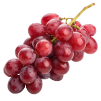 A bunch of red grapes isolated on a black background, showing juicy ripe fruit perfect for eating or winemaking png