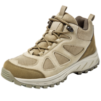 Beige Hiking Boot with Laces and Padded Collar for Outdoor Adventures png